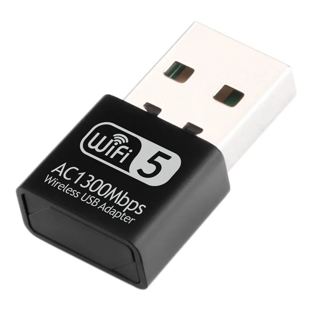 1300Mbps Dual Band 2.4GHz 5GHz WiFi Receiver Transmitter AC1300 WiFi5 Mini USB WiFi Adapter Wireless Network Card For PC Laptop