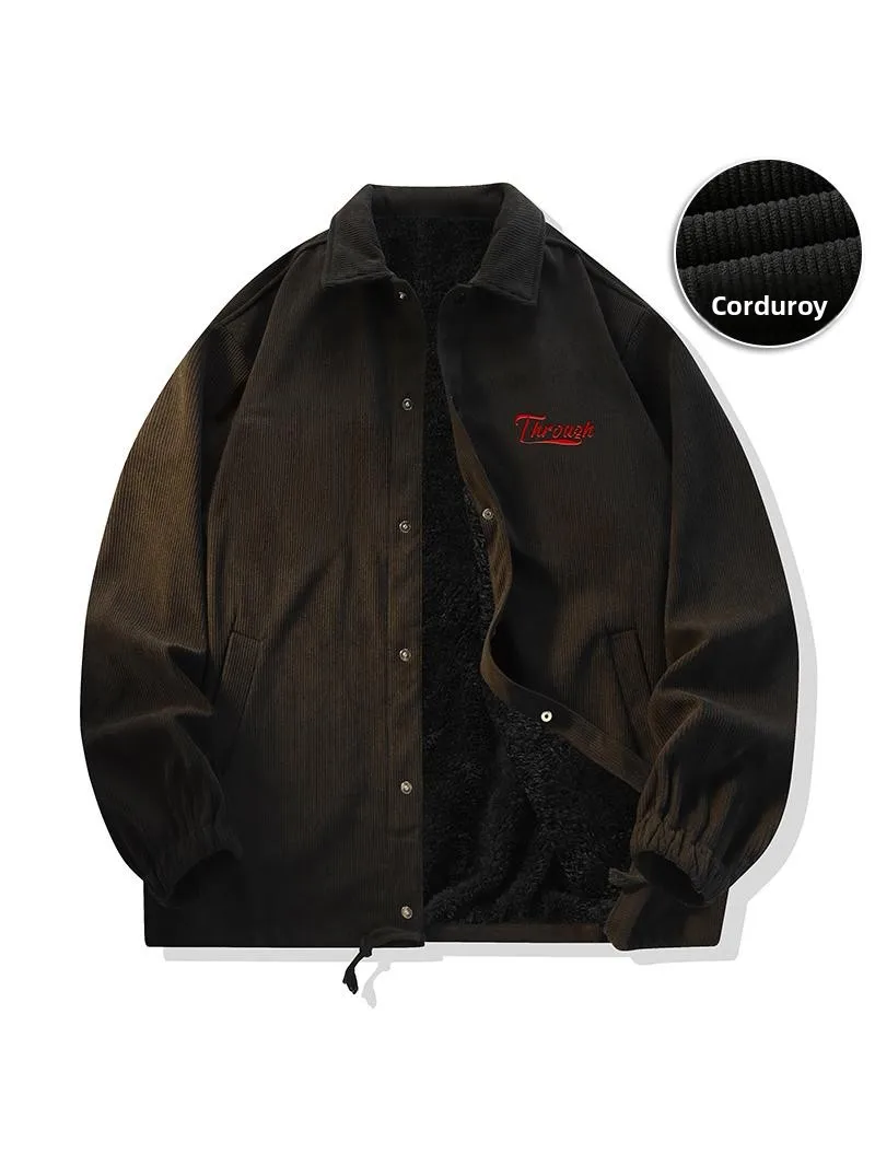 

American High Street Sle Men's Oversized Collared Jaet Autumn Winter New Faion Casual Loose Lazy Sle Trendy Vintage Coat