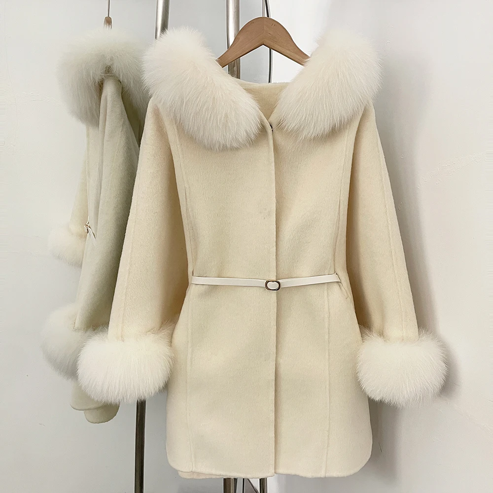 Coat with Fur Clothing Real Fur Coat Female Reality Woolen Coats for Woman Women's Demi-season Jacket Winter 2026 Outer Ladies