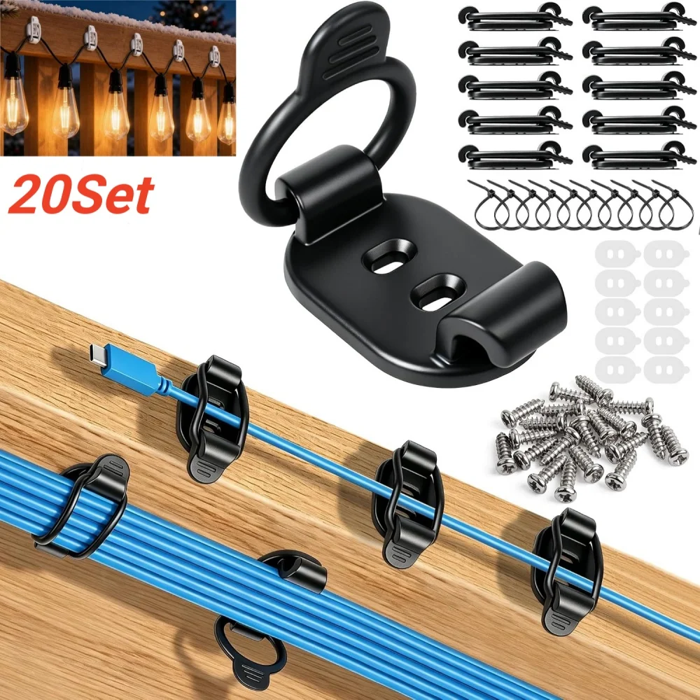 New Cable Clips Organizer Waterproof Light Clip Elastic Wire Management Holder for Home Office Under Desk Wire Organizer