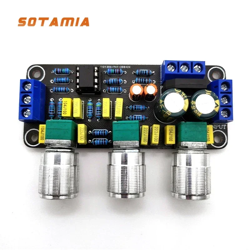 SOTAMIA NE5532 Verstärker-Vorverstärkerplatine, Stereo-Vorverstärker, Tone-Lautstärkeregler, Subwoofer, mittlere Höhenverstellung für Leistungsverstärker