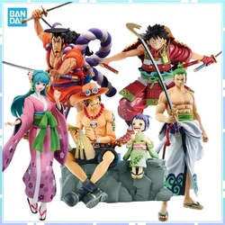 Bandai Original One Piece Iciban Kuji Wano Country Ace Ultimate Luffy Zoro Kohuki Oden Hiyori Anime Figures Toys