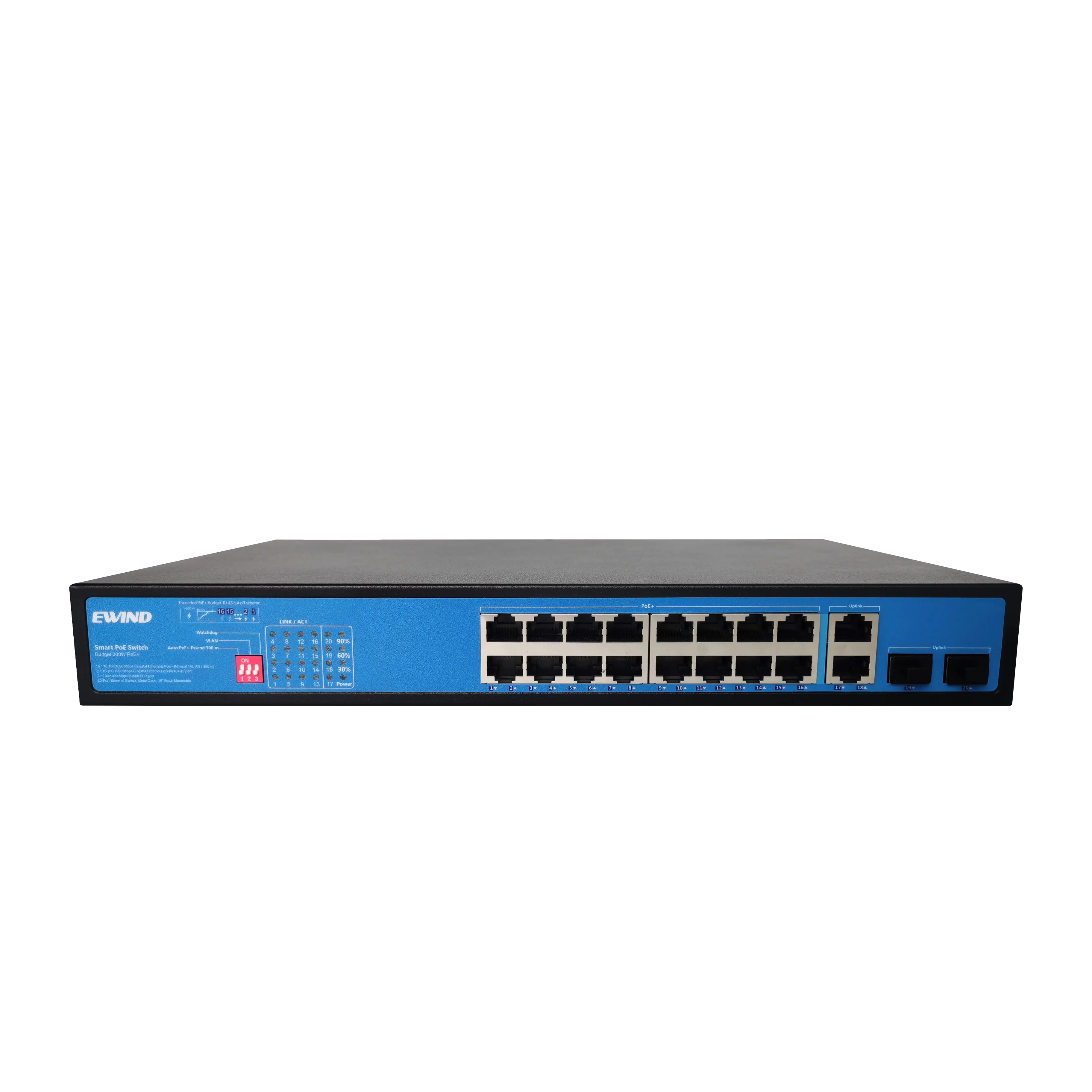 Best Price Full Gigabit 20 Port POE Switch 16 GE with 2 RJ45 2 SFP Slot Uplink 1000M PoE Ethernet Switch