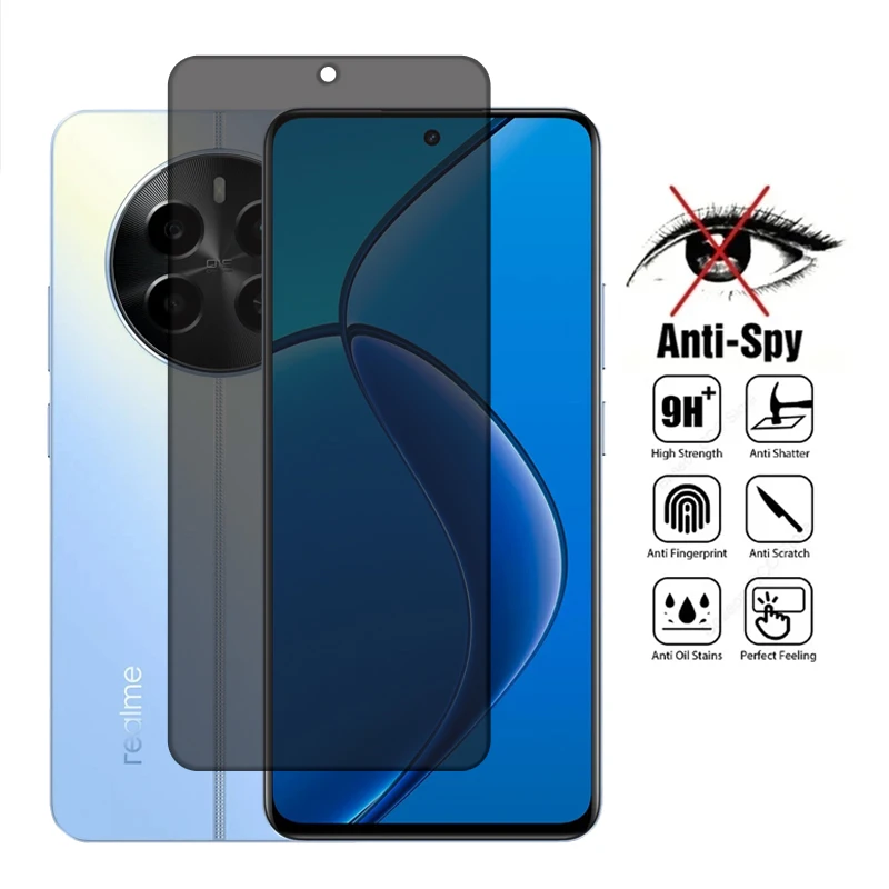 For Realme 13 4G Glass For Realme 13 12 Plus Tempered Glass Anti-spy Privacy 9H Screen Protector For Realme 13 12 Plus Lens Film