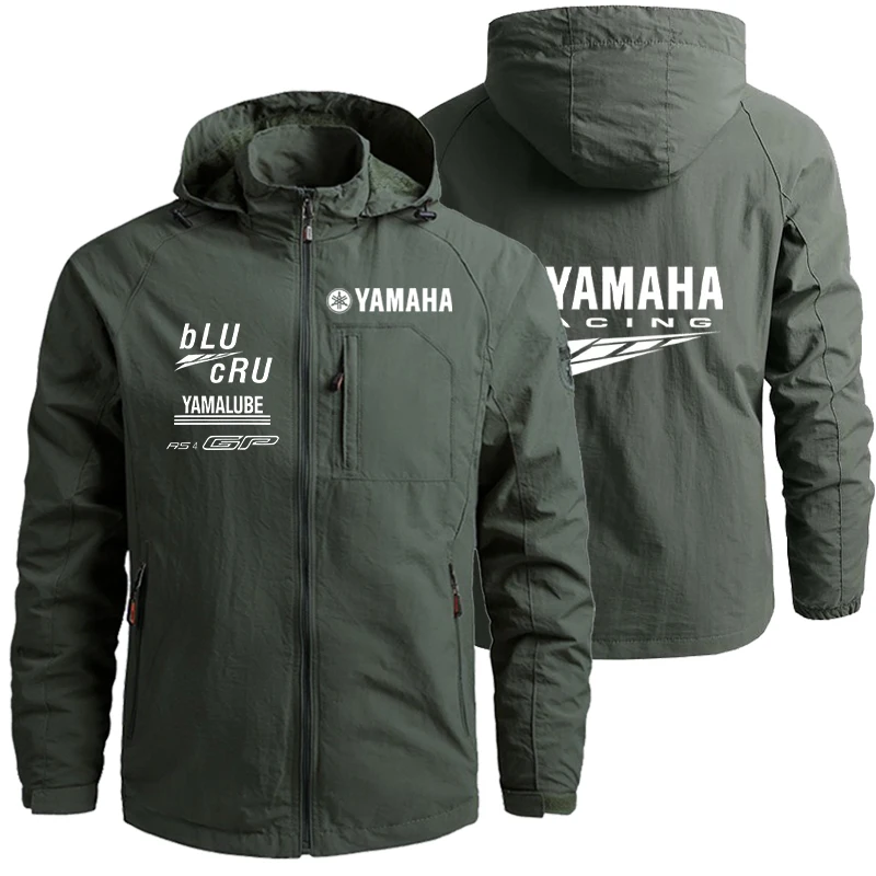 Yamaha Men's Racing Jacket-Detachable Hat Fashion Outdoor Sports Jacket - Hiking Windproof Coat - Mountain Outdoor Coat EU Size