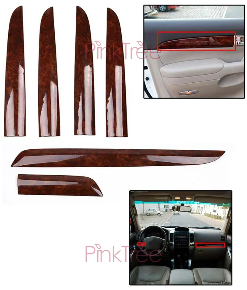 Car Interior Accessories Wood Color Cover Trim Decoration For Toyota Land Cruiser 120 Prado FJ120 2003 4 5 6 7 2009