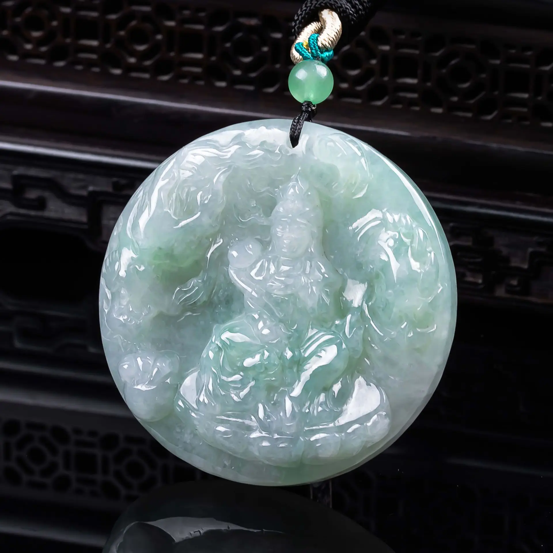 

Natural Burmese Jadeite Guanyin Pendant Necklace Designer Jewelry Accessories Gemstone Carved Amulet Real Jade Gifts for Women