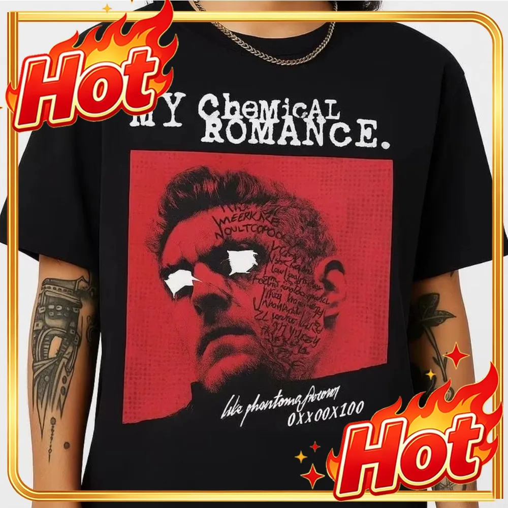 Custom My Chemical Romance Cotton T-Shirts Emo Punk Band Fan Tee MCR Like Phantoms Forever Vintage T Shirts Men's And Women's T