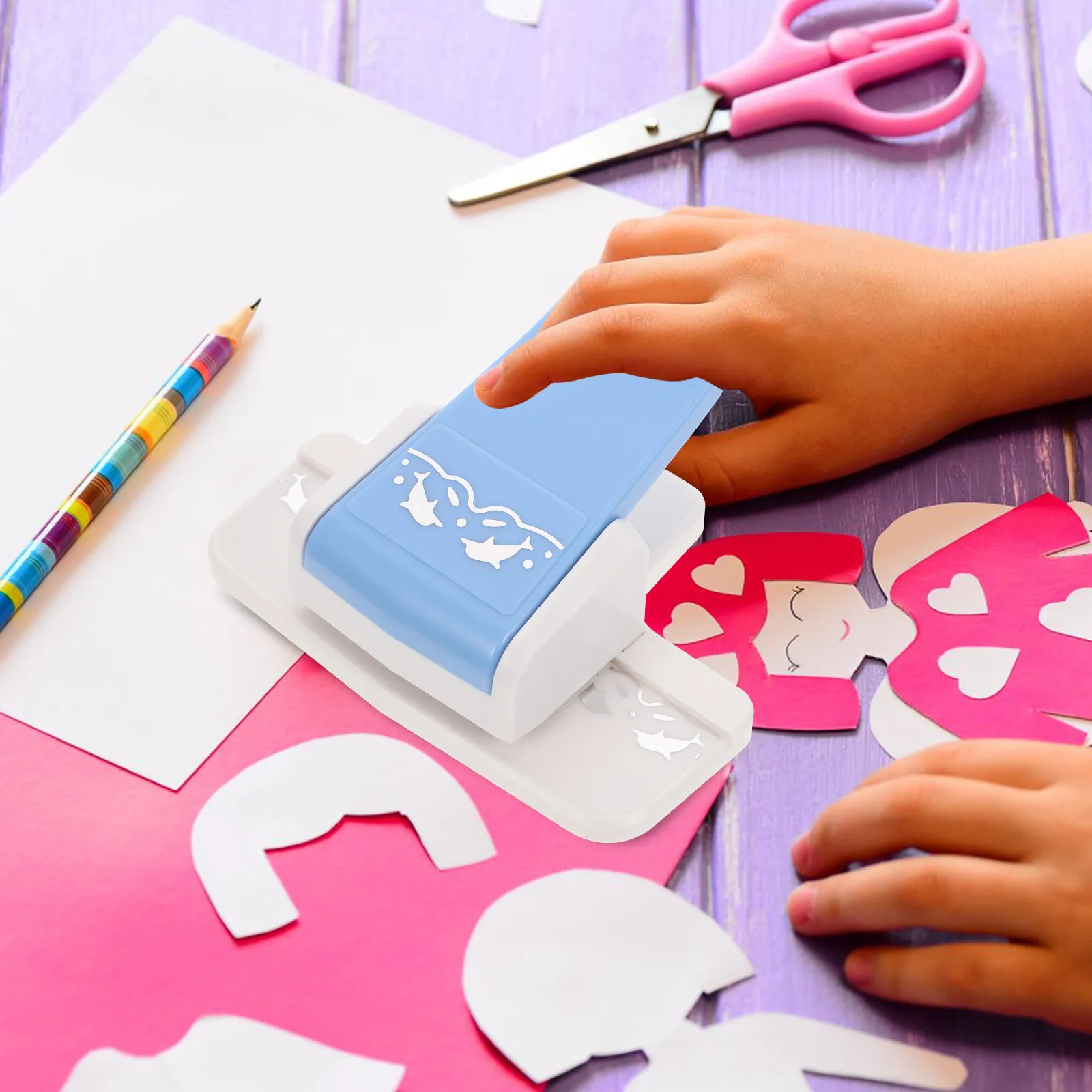 Paper Puncher Kids DIY Craft Punch Reusable Alloy Plastic Tool for Greeting Cards Scrapbooking Paper Craft Supplies