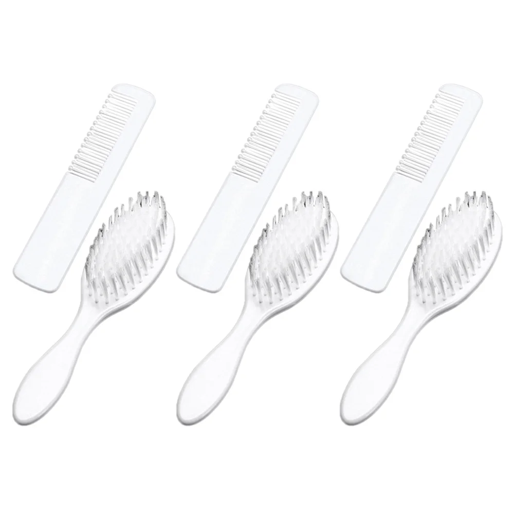 3 مجموعات من فرشاة شعر الأطفال حديثي الولادة، مجموعة مشط للأطفال الصغار، مدلك فروة الرأس، فرشاة لفك تشابك الشعر، مجموعة العناية بالشعر البلاستيكية #2