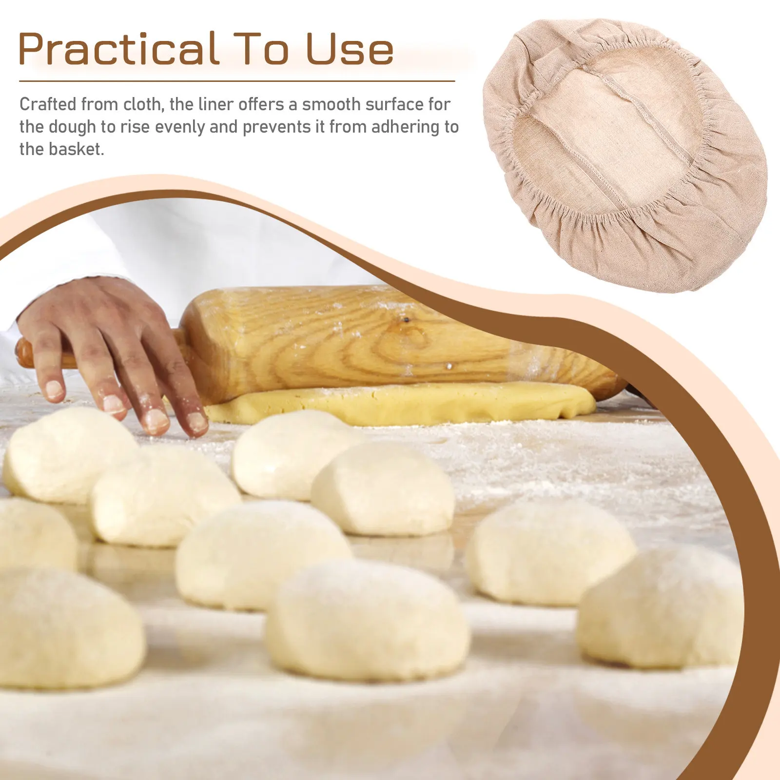 Baking Cloth Liner for Bread Proofing Basket Sourdough Dough Rising Cover Optimal Airflow Reusable Washable Compact Storage