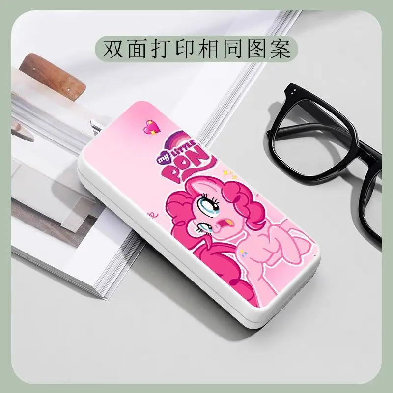 New My Little Pony animation peripheral cartoon pattern high-looking student portable myopia glasses storage box birthday gift