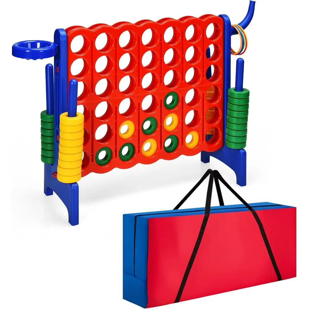 

Portable 4-in-1 Sports Set with Carrying Bag: Basketball, Ring Game, 42 Rings for Indoor & Outdoor Fun