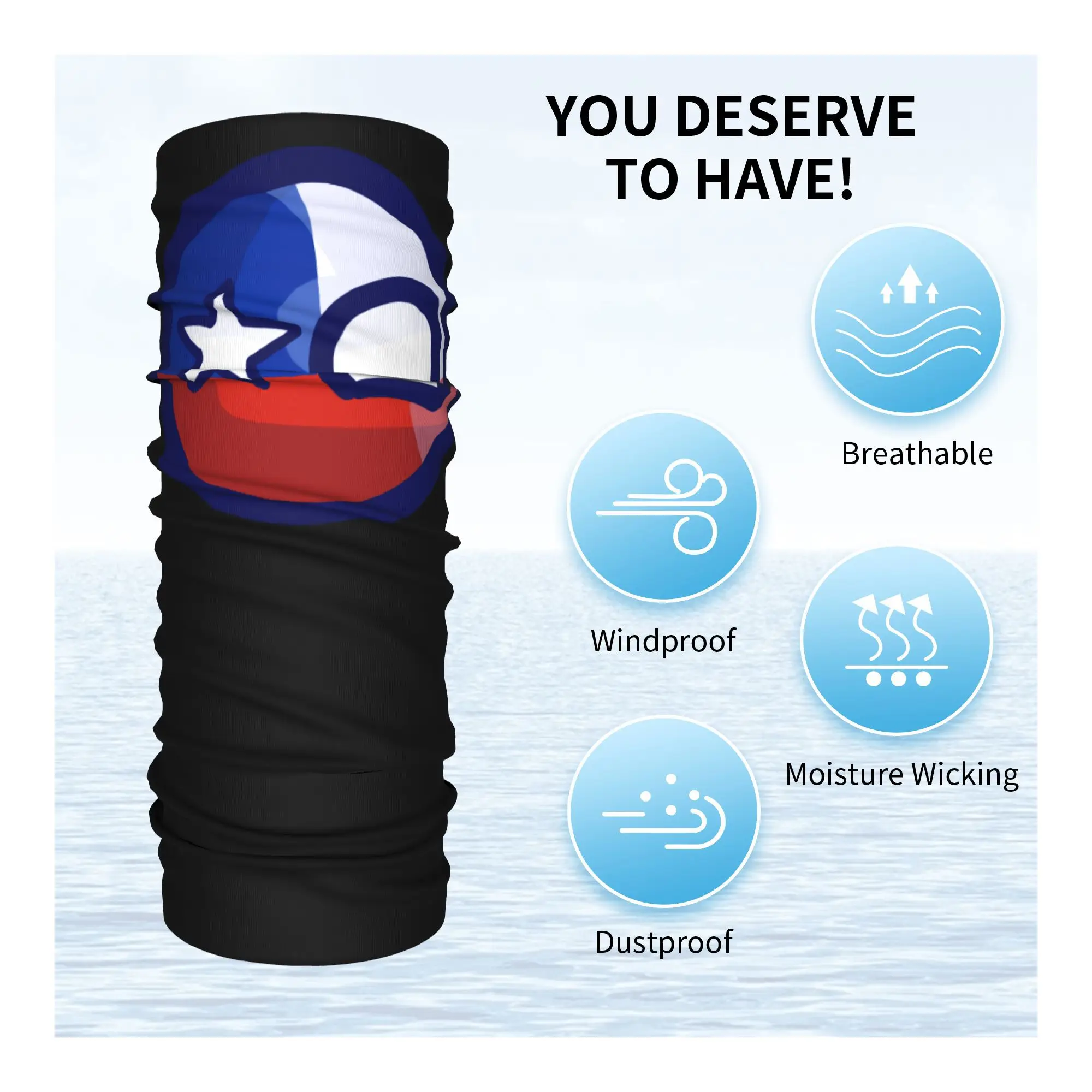 Custom Countryball Cartoons Bandana Neck Gaiter UV Protection Face Scarf Cover Men Women  Headband Tube Balaclava