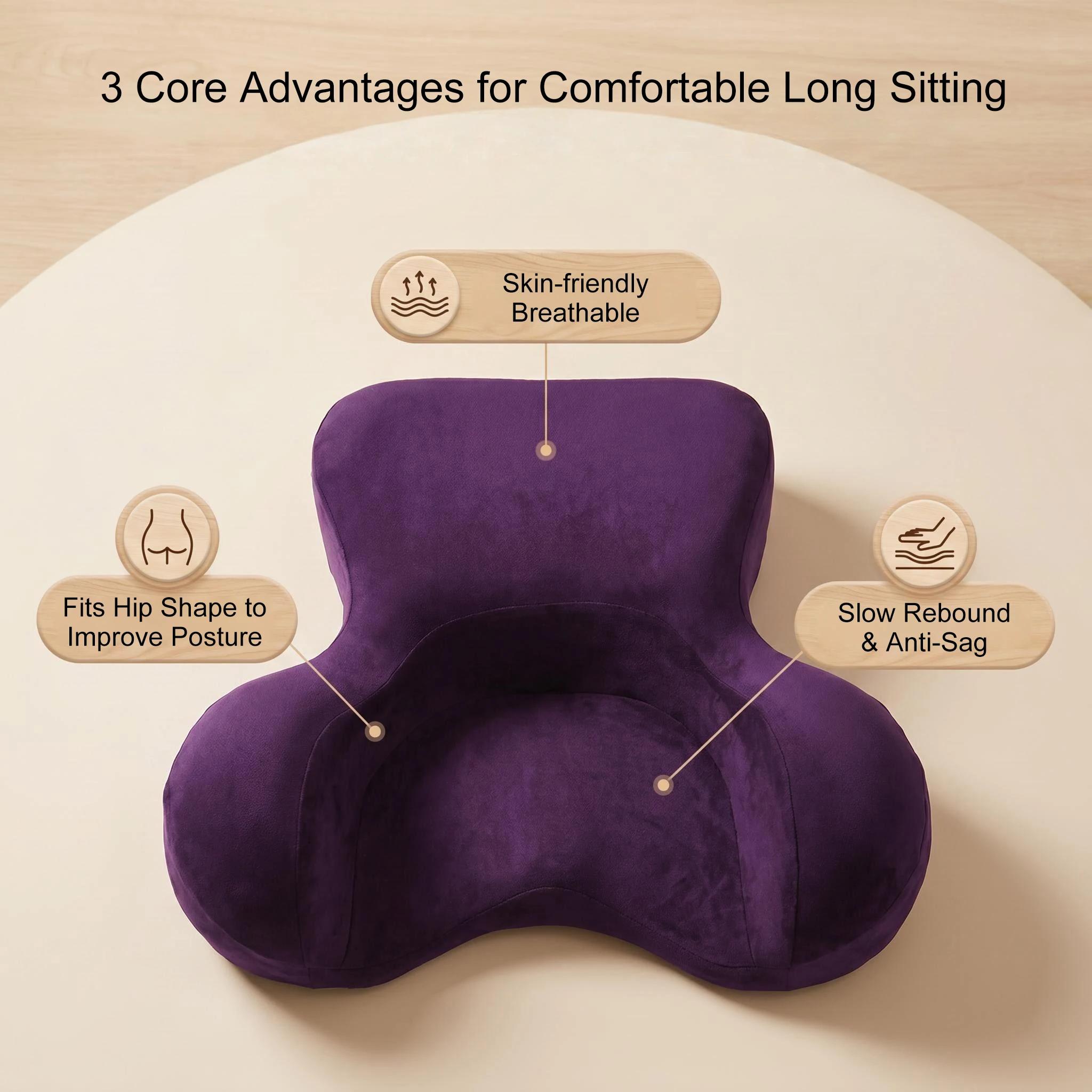 Meditation Cushion Comfortable Conforms To Ergonomics Suitable For Long Periods Of Sitting For Work Or Study Easy To Clean