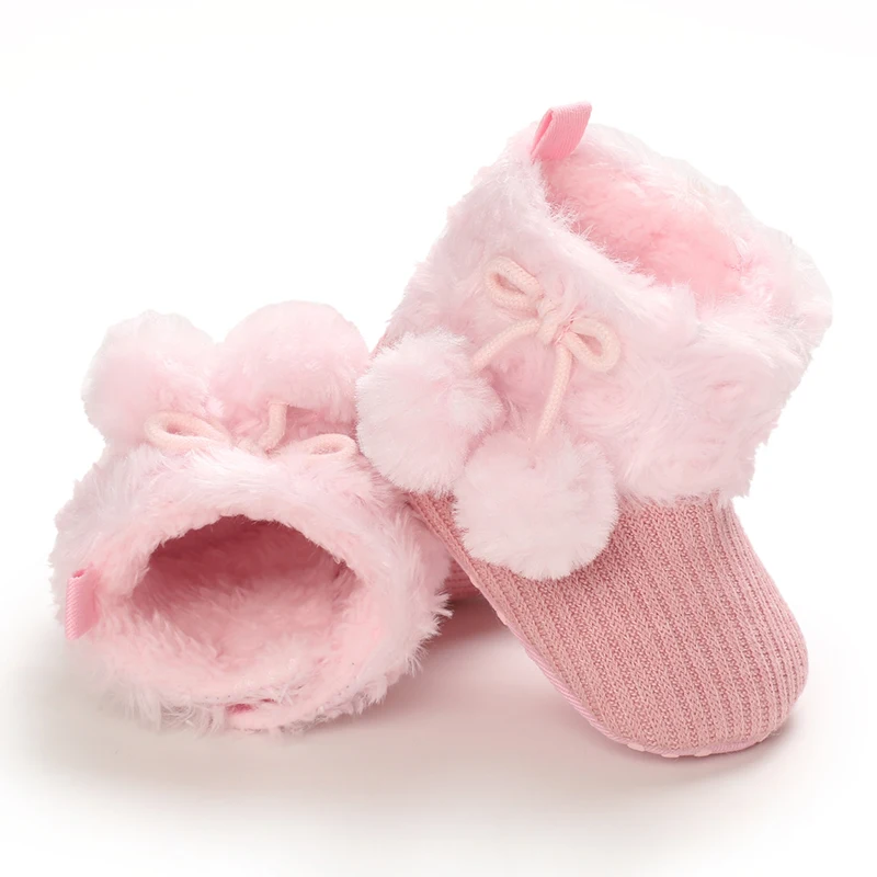 Autumn and Winter Baby Plush Thick Warm Cotton Shoes 0-18 Months Soft Soled Comfortable Non Slip Boots