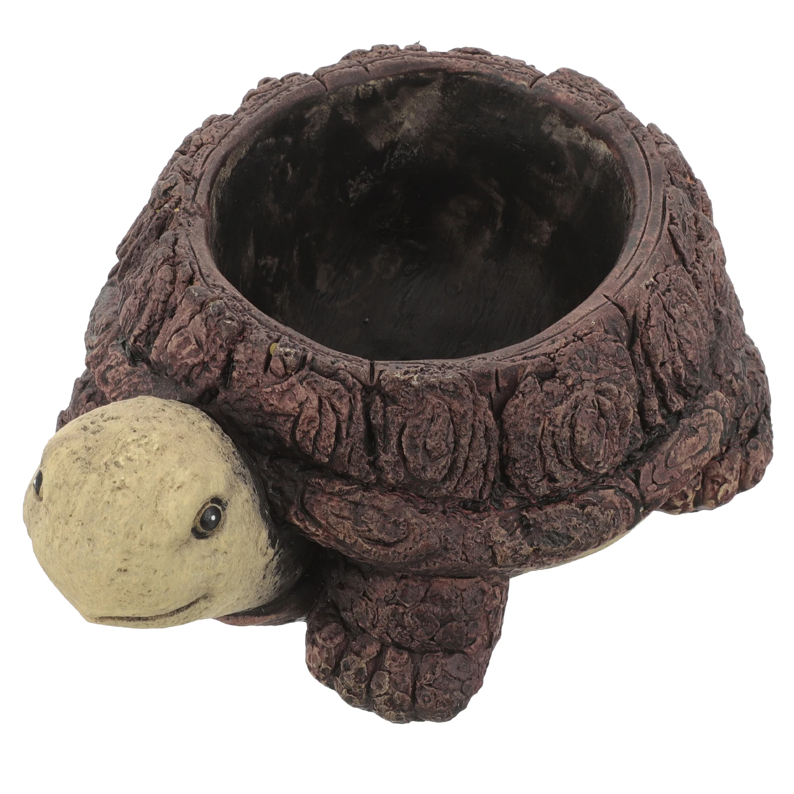 

Turtle Flower Pot Cartoon Resin Planter Home Decor Brown Small Succulent Container Garden Balcony Office Lightweight Retro Style