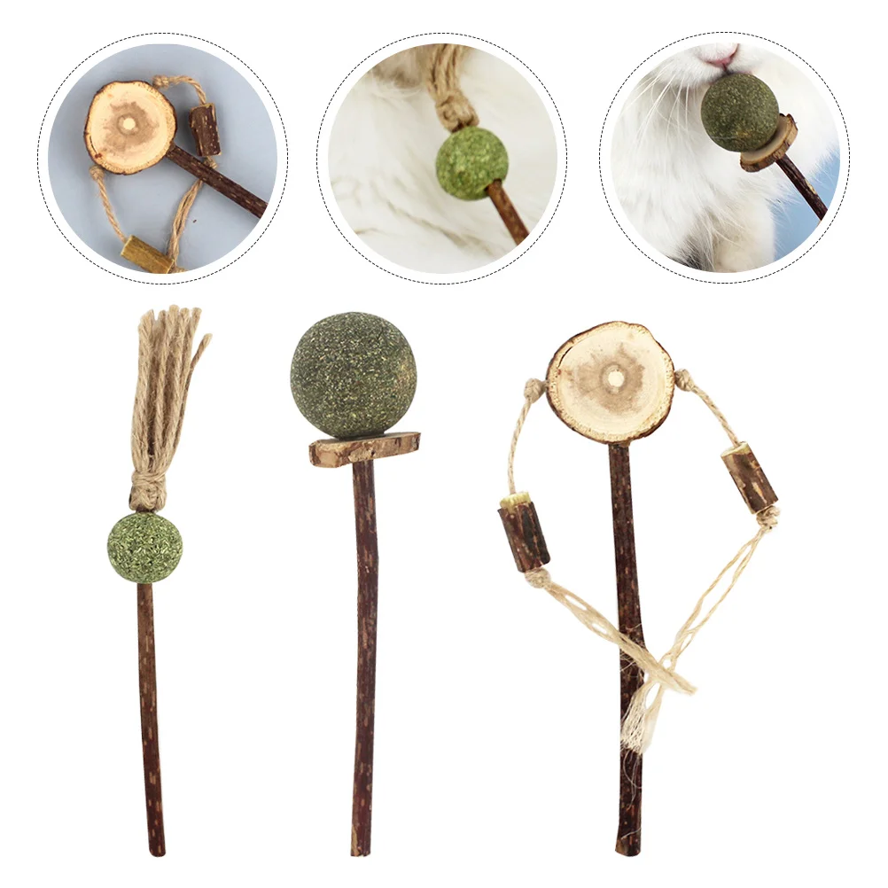 

3Pcs Cat Chew Interactive Stick Indoor Kitten Teeth Cleaning Exercising Playing Pet Chewing Supplies Cat Kitten Plaything