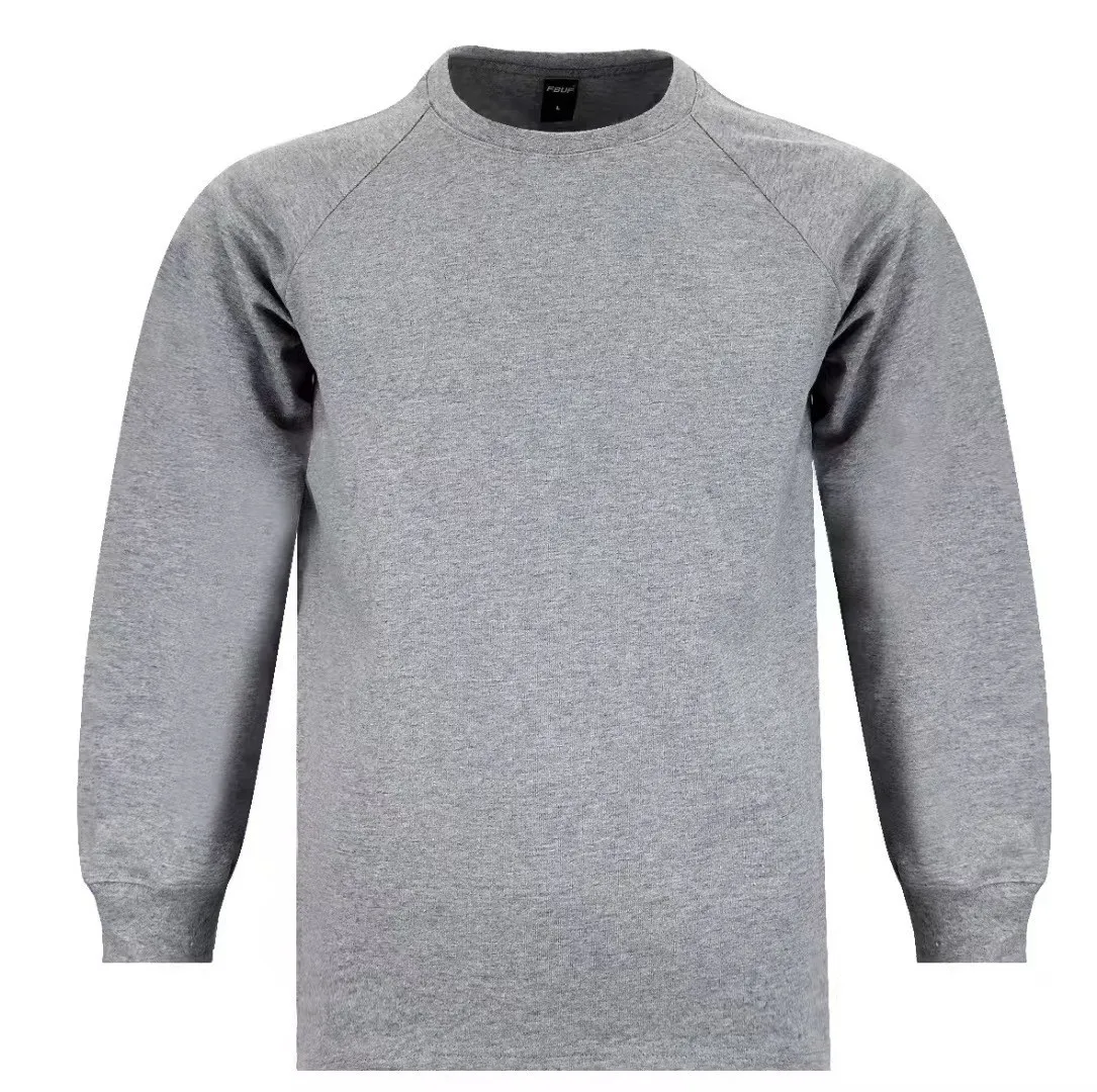 American Retro Cotton Raglan Long-sleeved T-shirt with Small Neckline and Inner Bottoming Shirt for Autumn Men