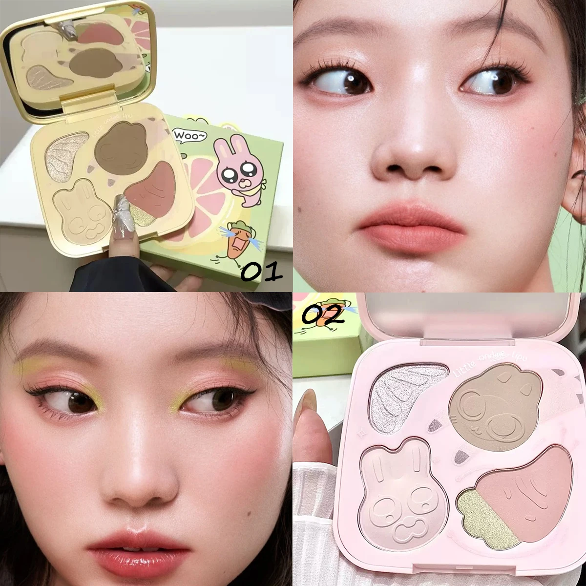 Little ONDINE MULTI-COLOR FUN PALETTE,Silky Smooth & Minimal Fallout,All-in-One Palette Versatility,Natural Daily Makeup Finish