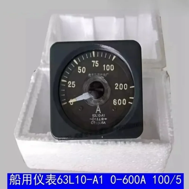 63L10-A1 AC Ammeter Marine Shockproof Analog Panel Meter 0-600A 100/5A Pointer Current Meter