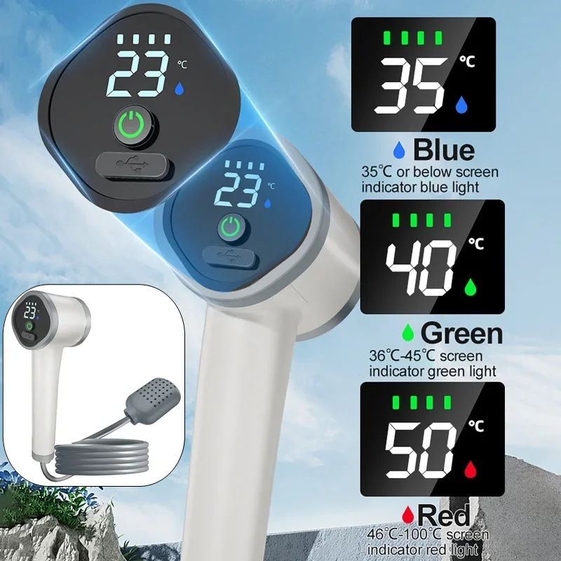 Outdoor Garden Wireless Shower Battery-powered Rechargeable Portable Shower Head for Country House Human Tourist Camping Travel