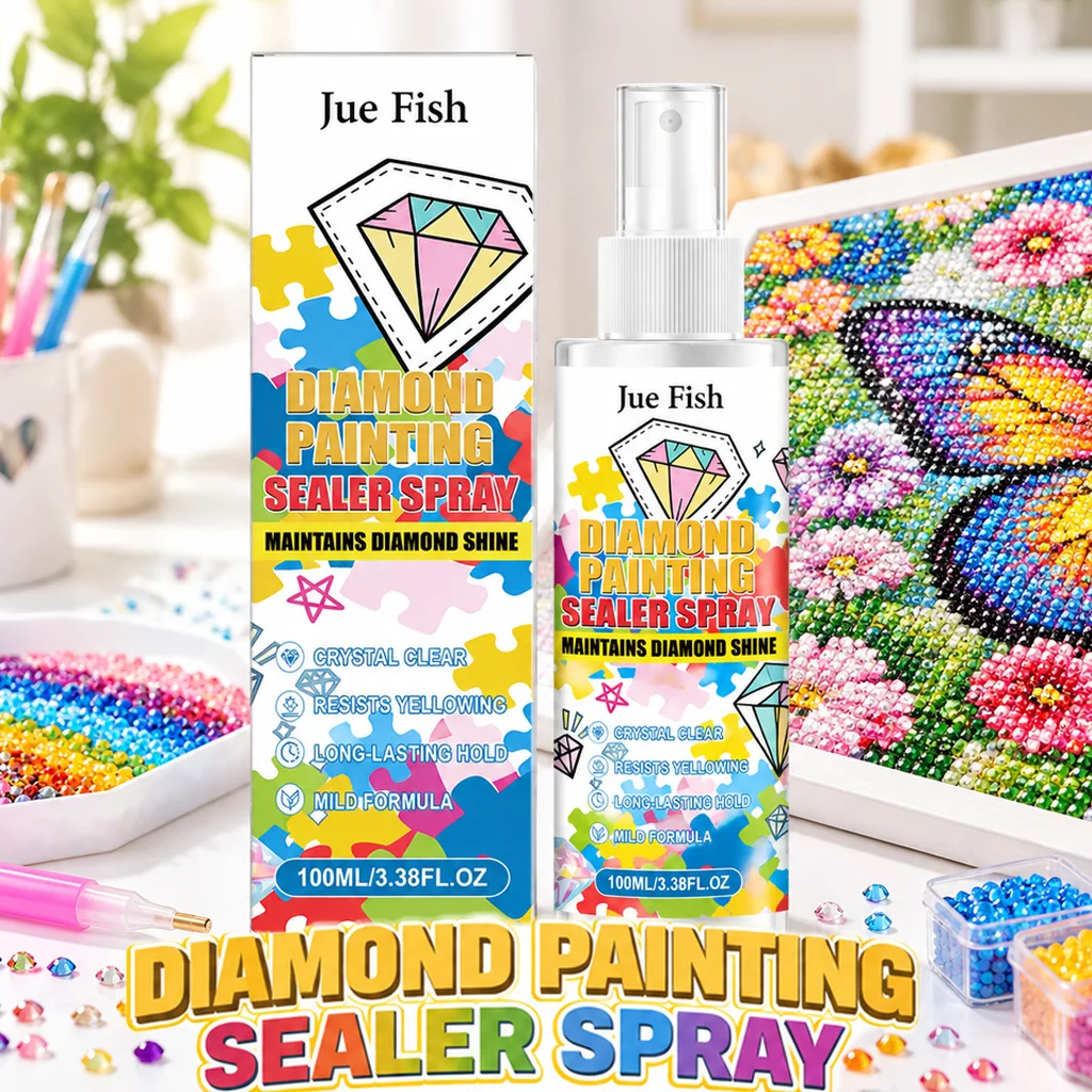 Diamond Painting Sealer Spray 100ml Clear Finish Art Protector Prevents Yellowing Keeps Shine Glue Quick-drying For DIY Crafts