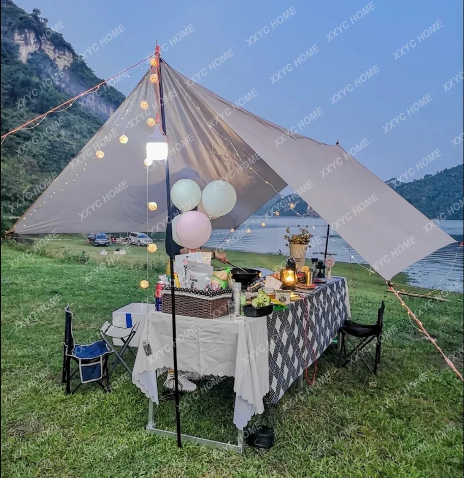 Canopy Tent Outdoor Thickened Silver Pastebrushing UV Protection Oxford Cloth Waterproof Beach Camping Fishing SunscreenSunshade