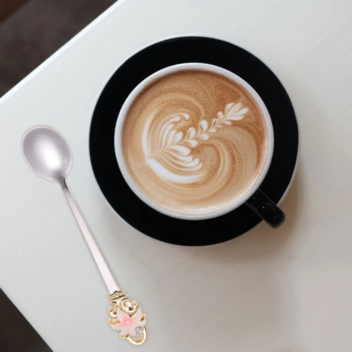 

flower coffee spoons kitchen spoon stirring spoons dessert scoops