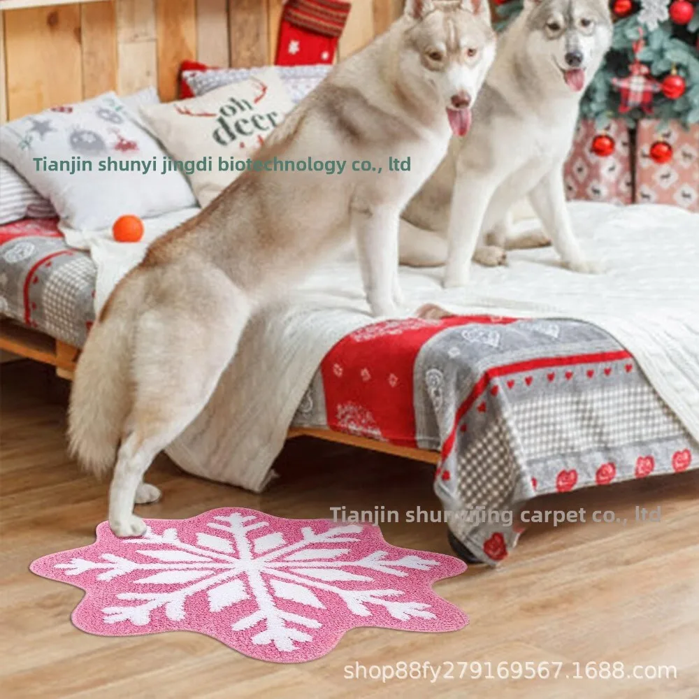 سجادة كشمير مقلدة بتصميم ندفة الثلج لديكور المنزل في عشية عيد الميلاد، سجادة أرضية ناعمة غير قابلة للانزلاق للاستخدام بجانب السرير في غرفة النوم #4