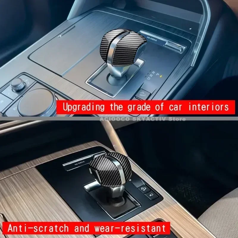 Car Central Control Gear Head Shift Knob Cover Sequin Trim for MAZDA CX80 CX-80 CX90 CX-90 Interior Accessories 2024 2025