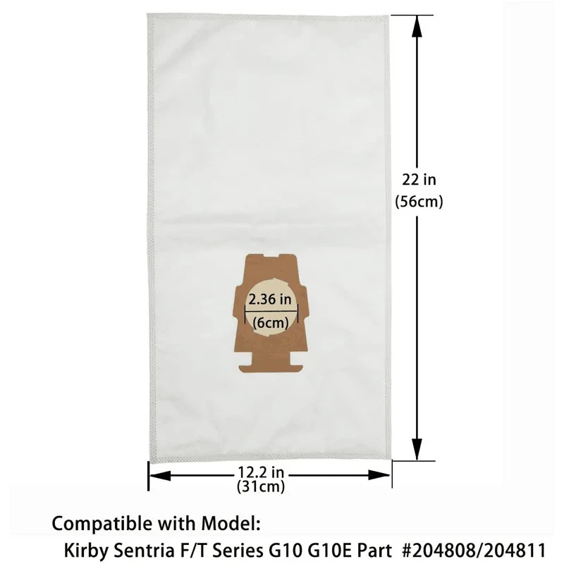 Bolsa de polvo para aspiradora Kirby Sentria 204808/204811, piezas universales F/T Series G10,G10E, bolsas de polvo para KIRBY Sentrial, 1 unidad