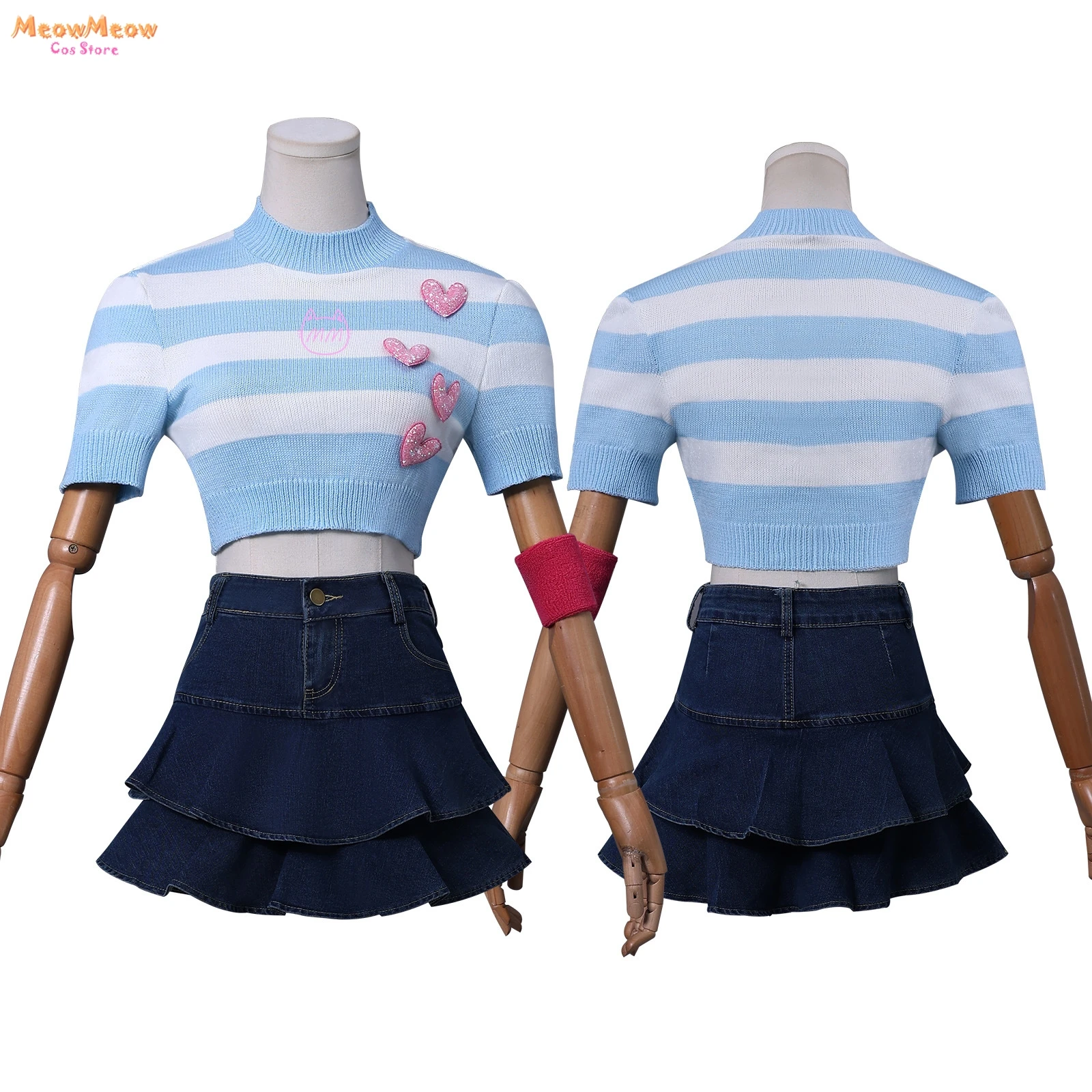 Anime Cartoon Princess Cos Bloom Cosplay Costume wig Skirt Adult Women Girls Clothes Halloween Party Club Dress-up Blue Suit view 3