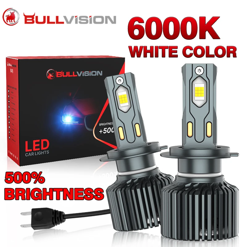 

Светодиодные лампы Bullvision H7 для фар, 18 чипов CSP, H4 H11 LED Canbus, H9 H8 9005 HB3 9006 HB4 9012 HIR2, 300 Вт, 6000K, для авто и противотуманных фар
