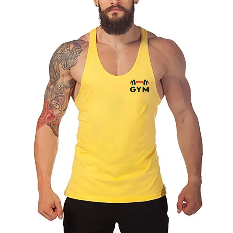 Muscle Guys – débardeur d'entraînement sans manches pour hommes, gilet en coton à dos en Y, pour effectuer de musculation, entraînement de gymnastique, athlétique, Fitness, vêtements de sport