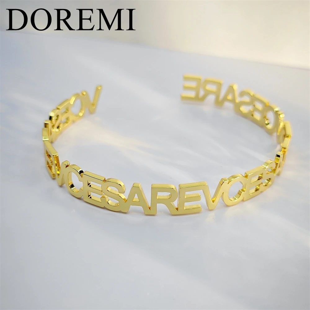 Lateefah Stainless Steel Custom Name Bangle Men Fashion Customized Name Bracelets Letter Personalized Bangles