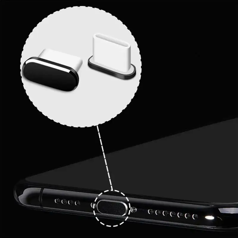 Tappo antipolvere USB C da 4 pezzi con spazzola per pulizia Copri spina USB C antipolvere Porta di ricarica Tappi di copertura per smartphone iPhone Sam sung