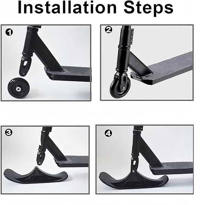 2 pçs/1 conjunto de placa de trenó de neve praia skate kit de conversão dobrável placa de skate ao ar livre acessório de trenó de neve para crianças universal