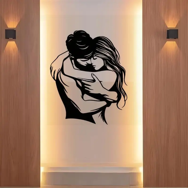 موضة المعادن احتضان زوجين خط جوفاء الحديد الفن غرفة المعيشة الديكور مدخل بسيط الجدار الشنق غرفة نوم هدية عيد الحب #3