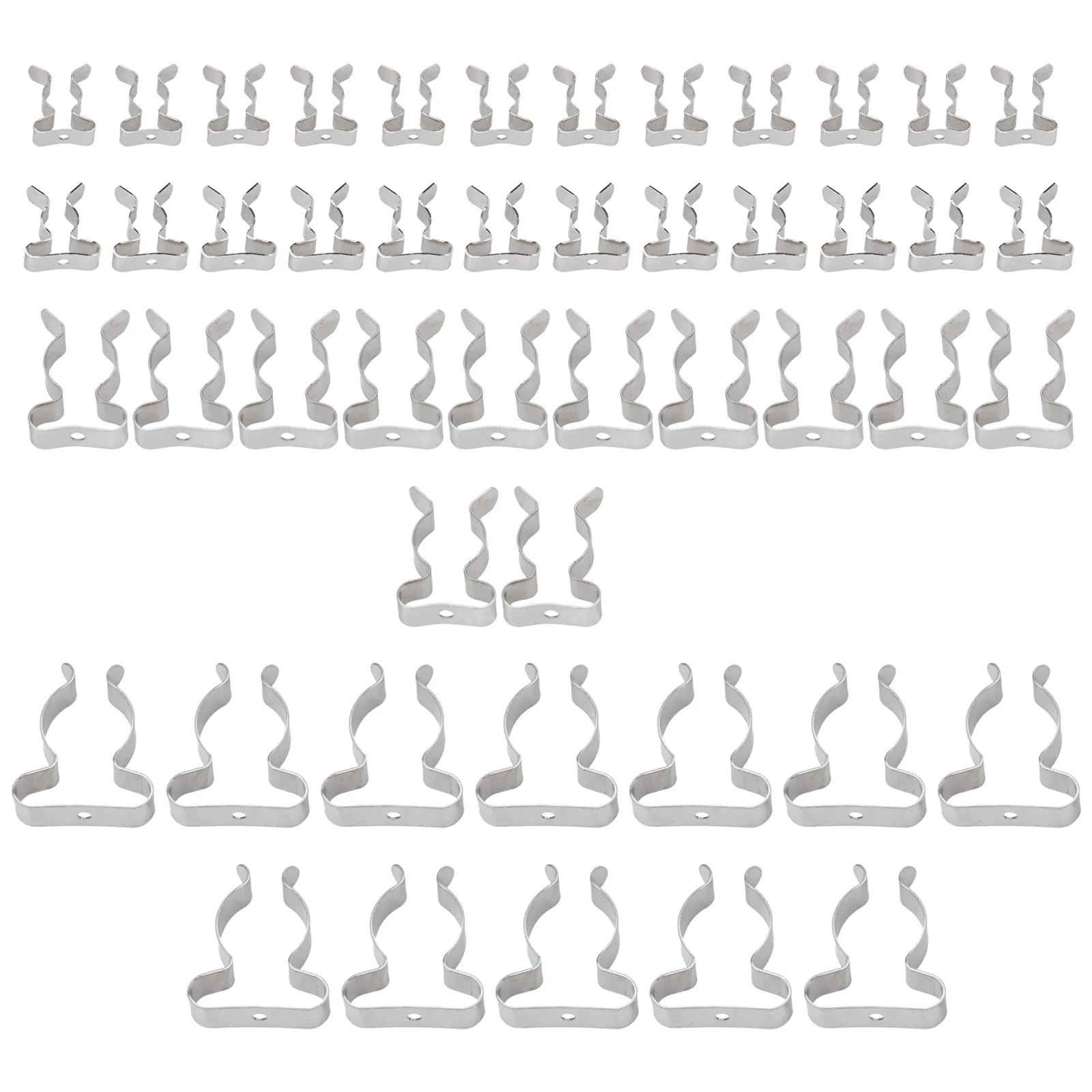

Assorted Tool Spring Terry Clip Replacement Silver 10mm 12mm 19mm 25mm 48 Pieces For Shed Garage Manganese Steel