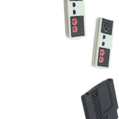 Mini Game Controller Toys Model Set, Featuring Dollhouse Host+Game Card and 2 Gamepads