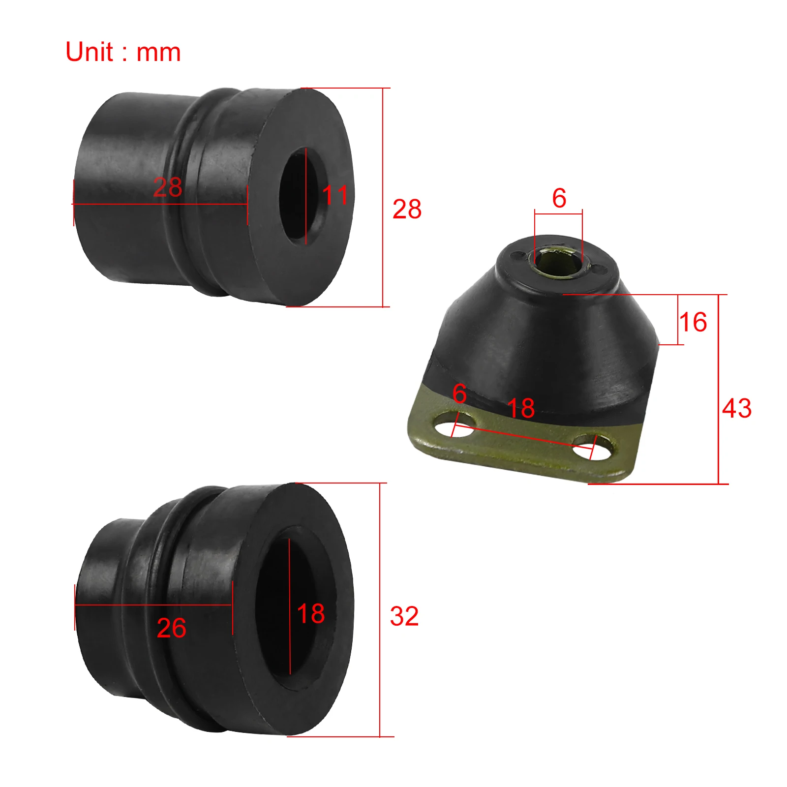 Buffer Kit Buffer Mounts Rubber Annular Shock Absorber Anti-Vibration for Stihl 038 028WB 028AV MS380 MS280 Chainsaws