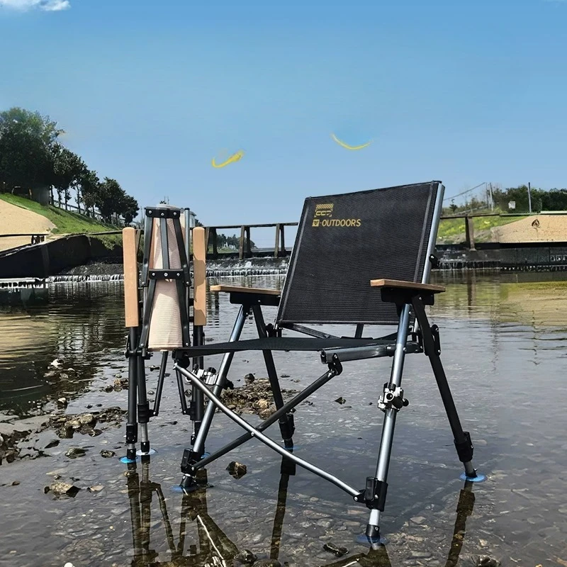 

Euro Ultra-Light Foldable Fishing Chair, All-Terrain Portable Seat for Wild Fishing, Compact Multi-Functional Camping Stool