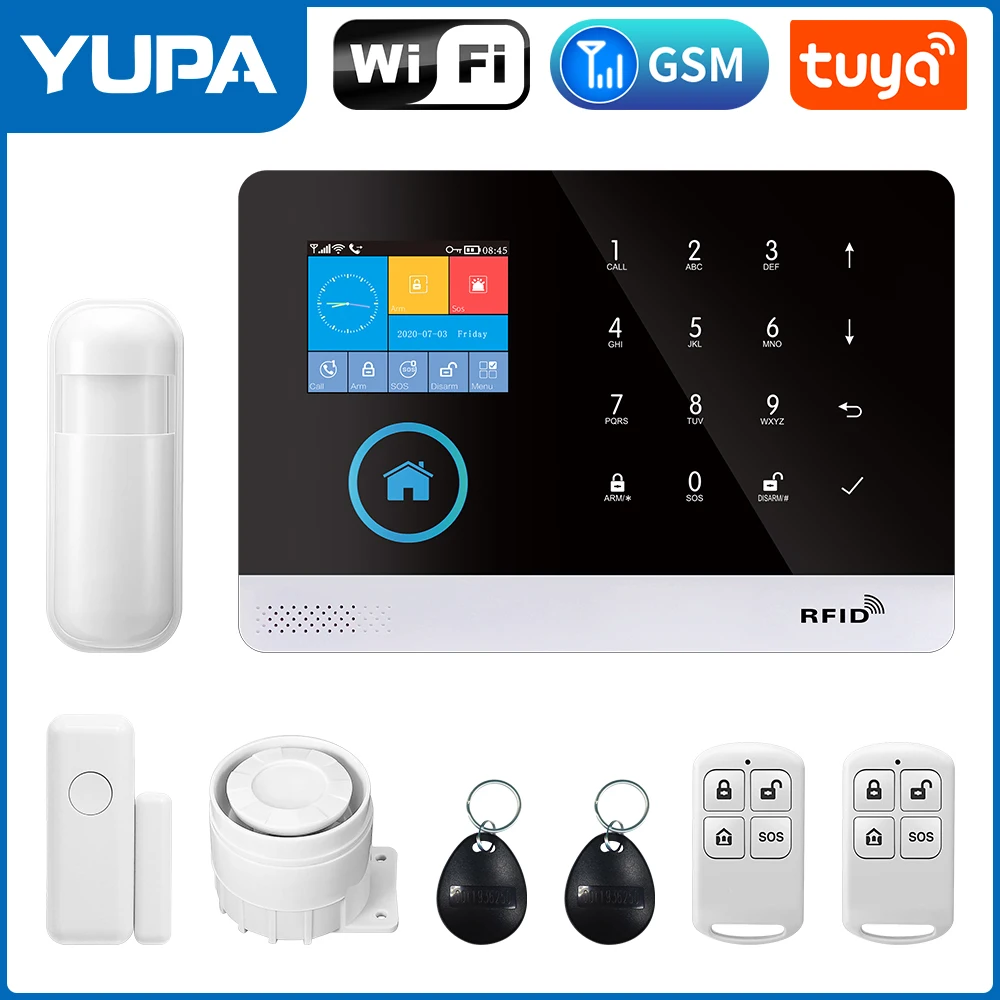 WiFi Smart Home Security Alarm System with Motion Detector Notifications with app Door Window Sensor Siren Compatible with Alexa