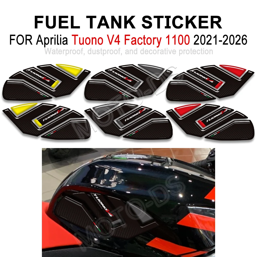 

2025 Motorcycle For Aprilia Tuono V4 Factory 1100 Tank Pad Cap Grips Gas Fuel Oil Kit Knee Stickers Decals Protection 2021-2024