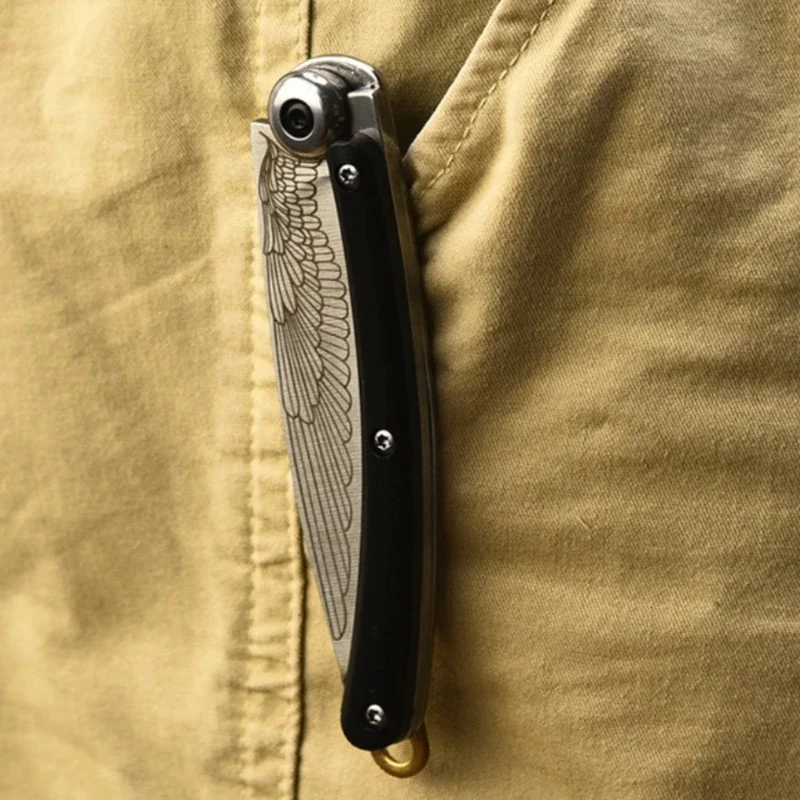 Outdoor Portable Folding Knife, Stainless Steel Blade, Keychain, Pendant, Travel Camping Tools, Holiday Gifts