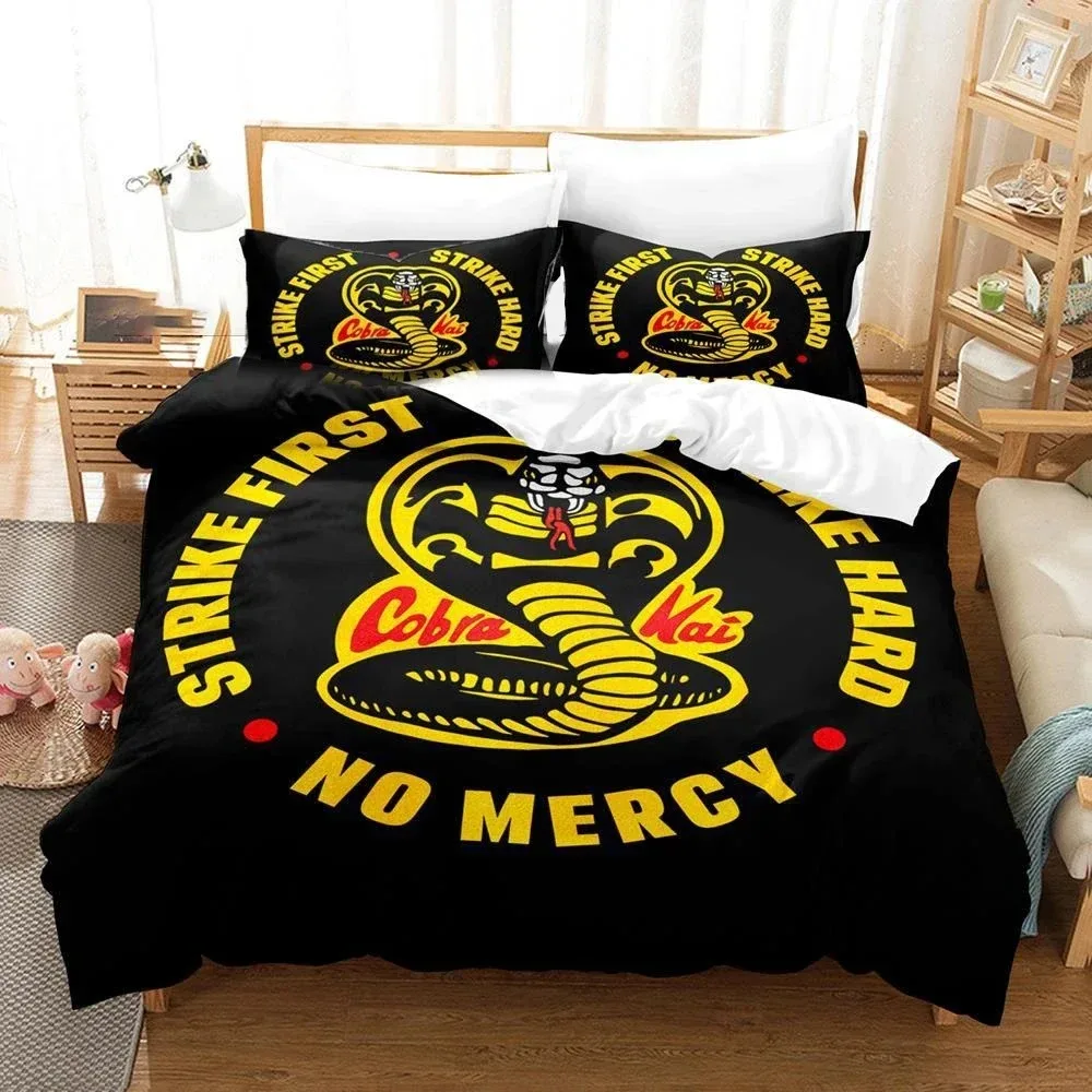 

3D Print Cobra Kai Karate Bedding Set Duvet Cover Bed Set Quilt Cover Pillowcase Comforter king Queen Size Boys Adult Bedding