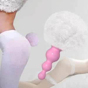 Juguete sexual para mujeres/hombres/silicona gay Anal enchufe plush conejo cola de conejo sexy tapón masajeador de próstata cola anal enchufe anic rol juego de rol erótico 8 Mejores enchufe de la cola de conejito de ventas - №5