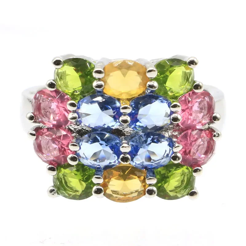 

Buy 3 get 1 free 5g Customized 925 SOLID STERLING SILVER Rings Violet Tanzanite Citrine Peridot Tourmaline Kunzite Tanzanite