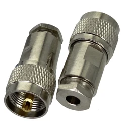 Conector de braçadeira macho UHF, Conector coaxial RF macho para RG58, RG142, LMR195, Cabo RG400, PL259, PL259